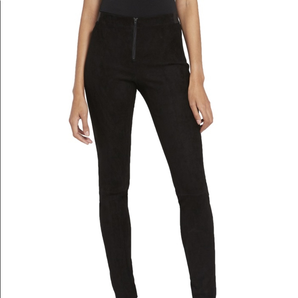 alice + olivia Front Zip Suede Leggings